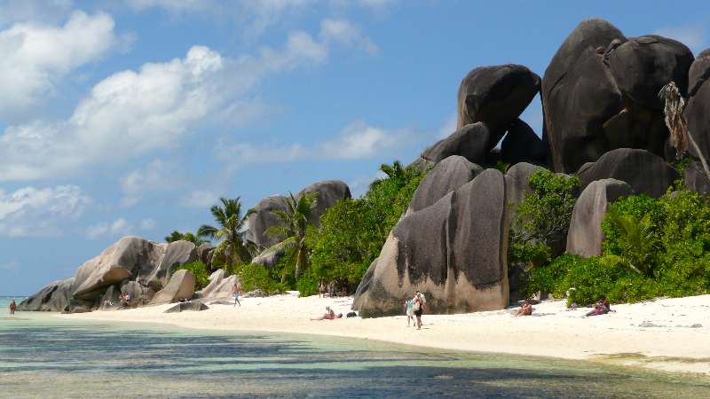 Anse Source d' Argent auf La Digue (Seychellen) Traumstrand Anse Source d' Argent auf Seychellen Insel La Digue